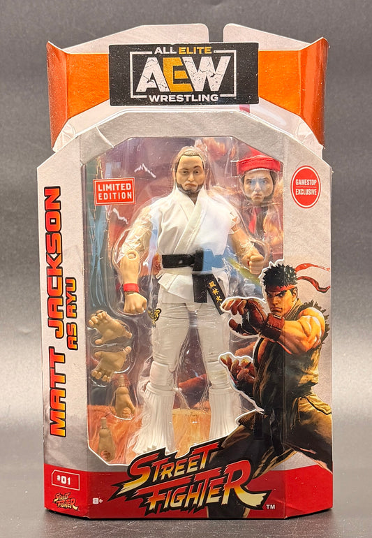 Matt Jackson (Ryu) #01 AEW x Street Fighter Limited Edition Action Figure Jazwares 2022