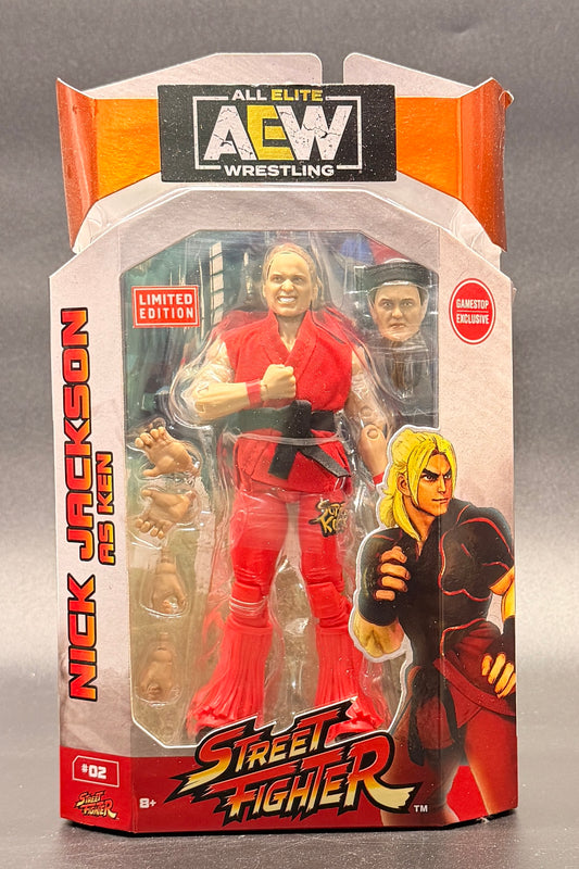 Nick Jackson (Ken) #02 AEW x Street Fighter Limited Edition Action Figure Jazwares 2022