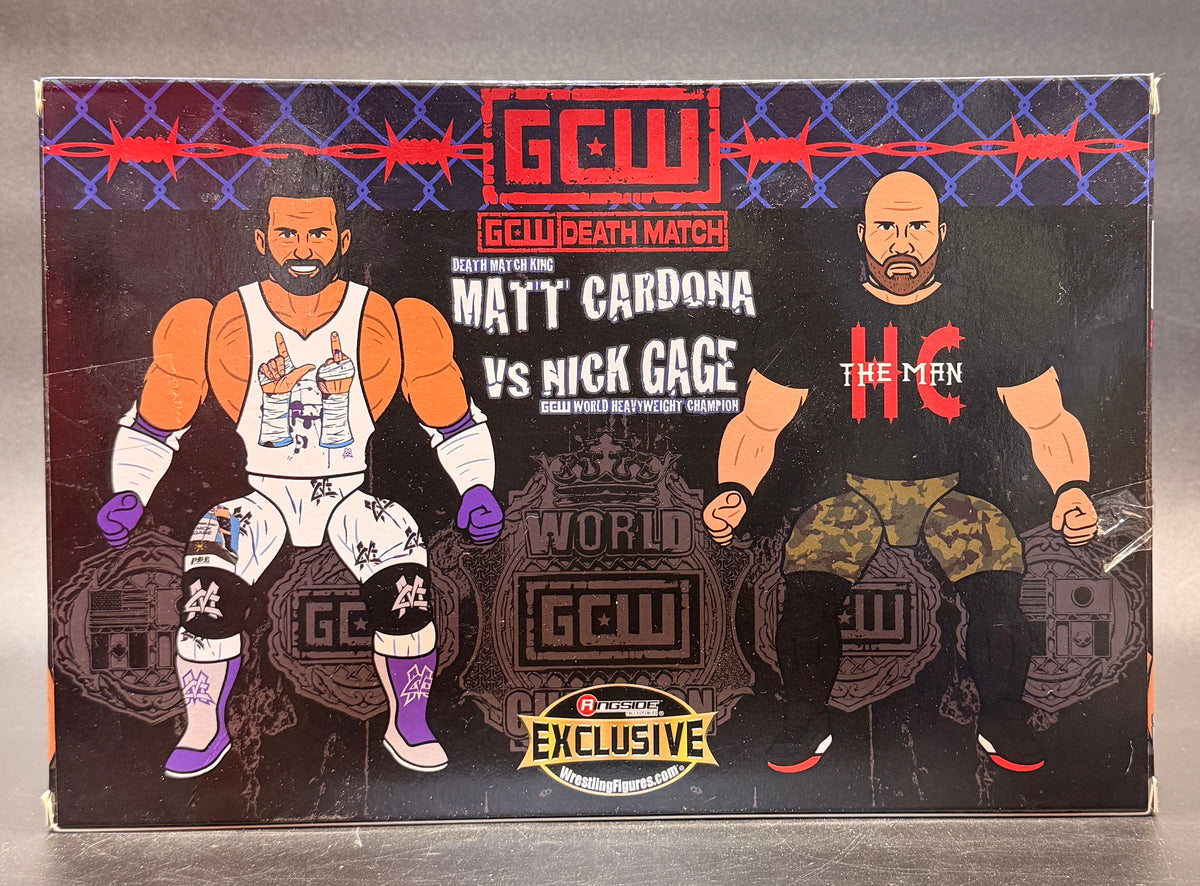 Matt Cardona & Nick Gage Bell to Bell GCW Death Match Signed Action Figure Set RSC Toys 2023