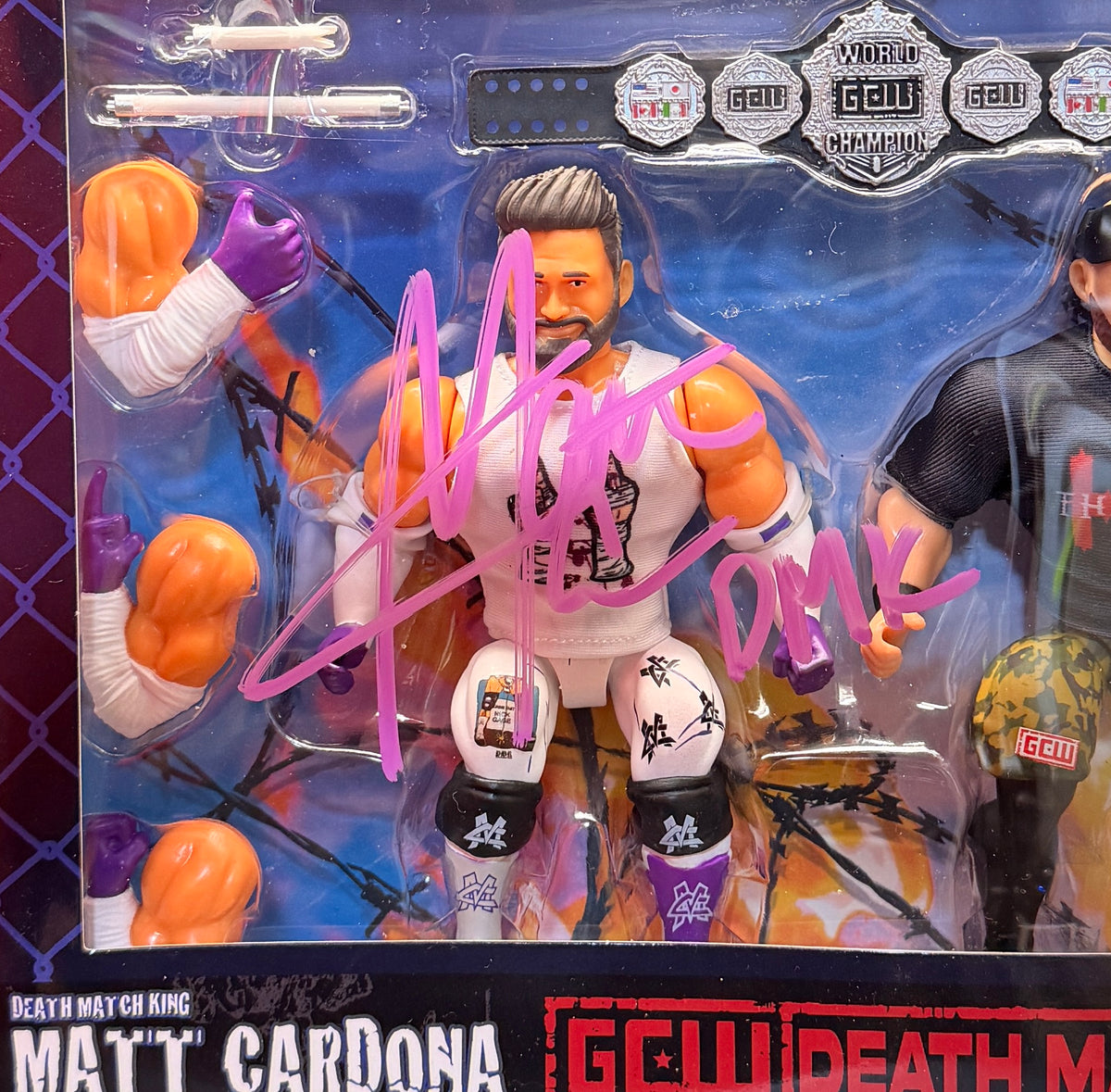 Matt Cardona & Nick Gage Bell to Bell GCW Death Match Signed Action Figure Set RSC Toys 2023