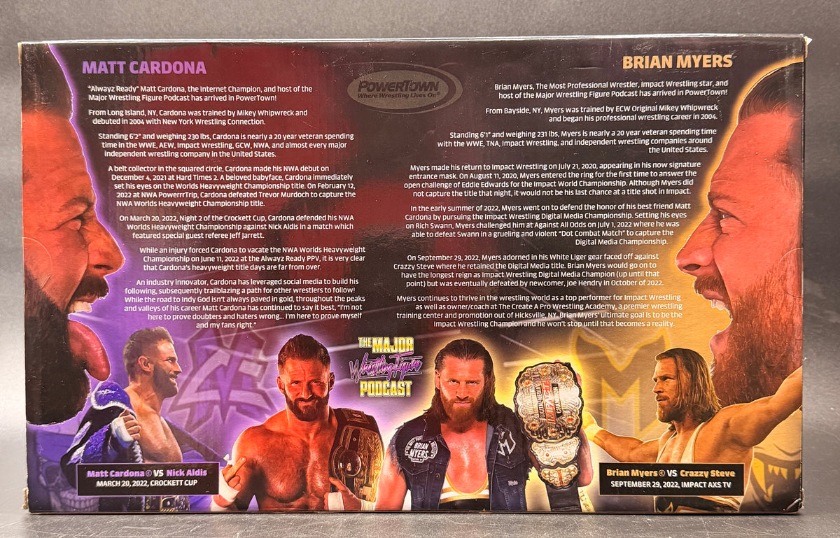 Matt Cardona Vs Brian Myers Wrestling Ultras Action Figure Set PowerTown 2024