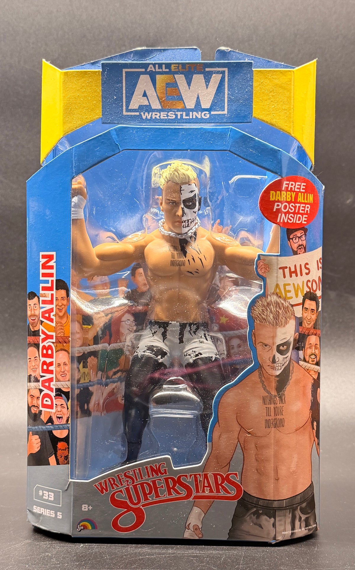 Darby Allin #33 LJN Wrestling Superstars AEW: Unmatched Collection Series 5 Action Figure Jazwares 2022
