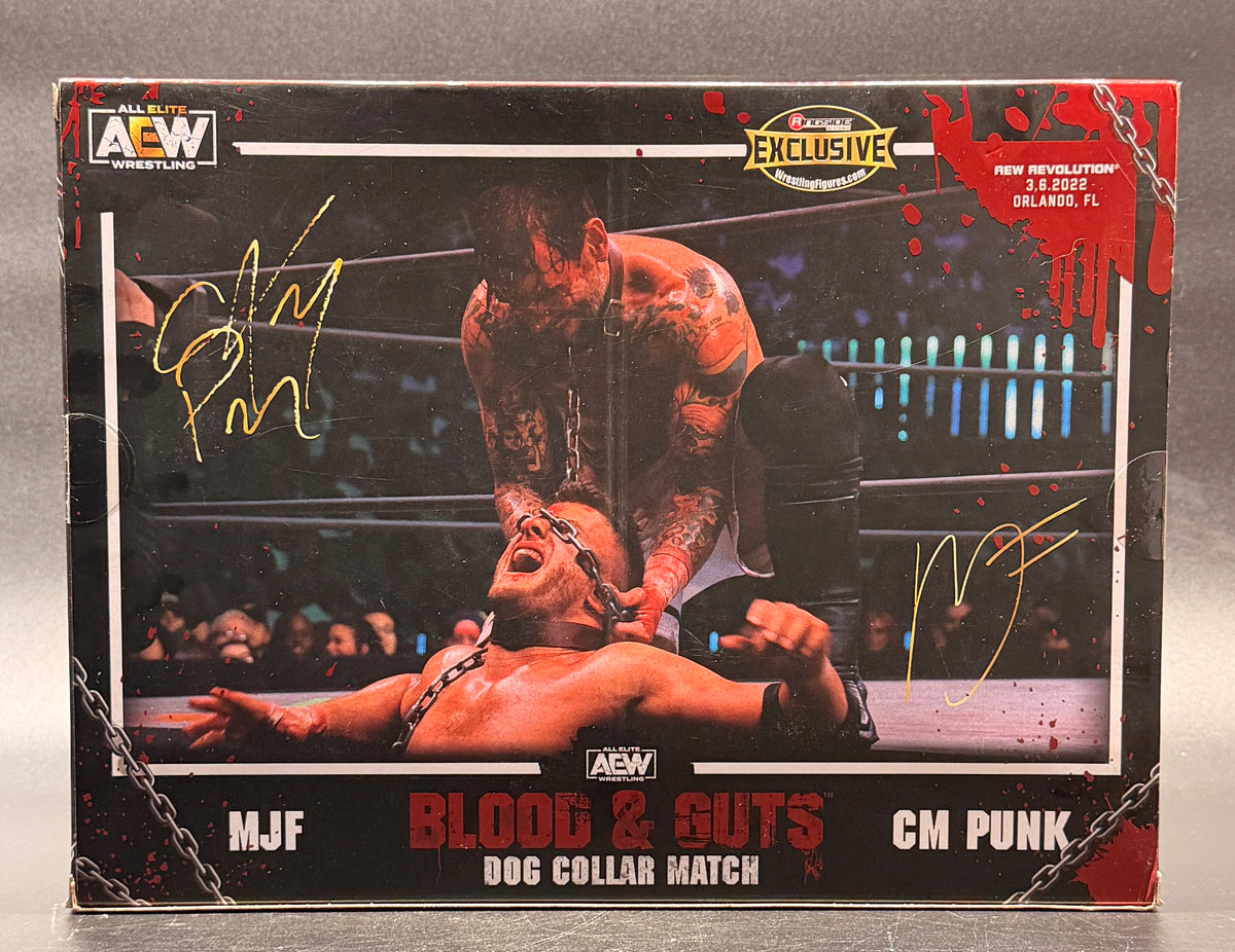 MJF and CM Punk AEW: Blood & Guts Ringside Collectibles Exclusive Action Figure Set Jazwares 2023