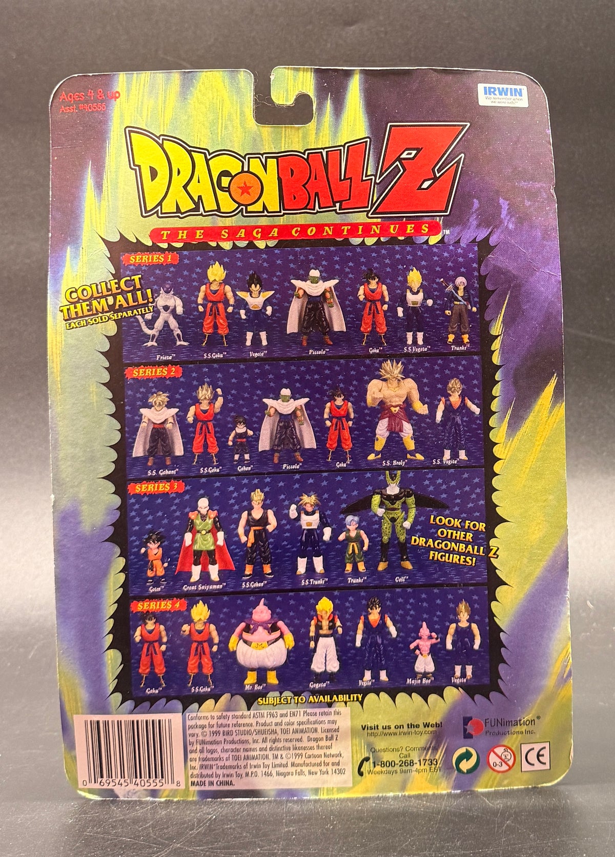 Vegeta Dragon Ball Z The Saga Continues Series 5 Action Figure Irwin Toys 1999