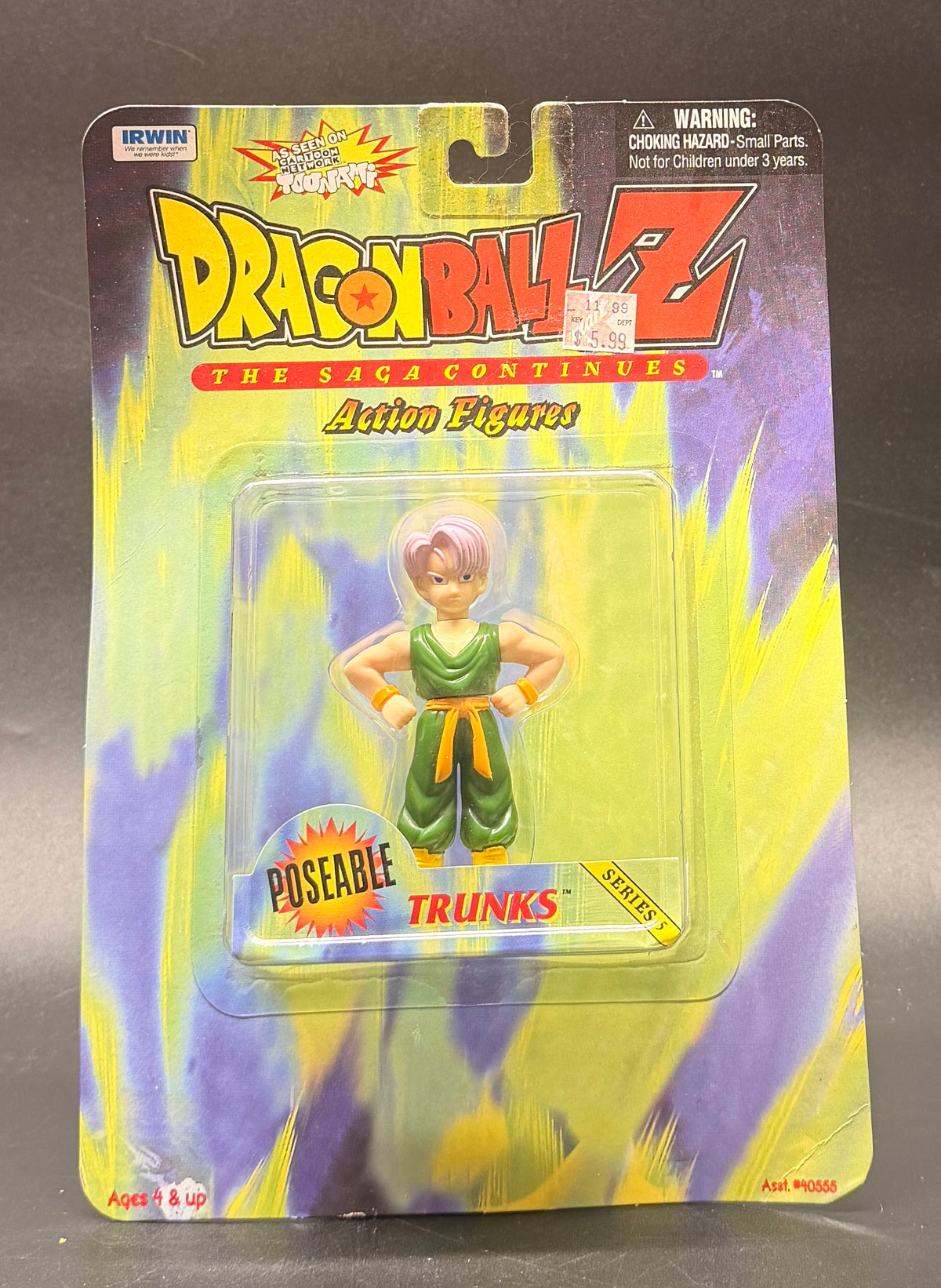 Trunks Dragon Ball Z The Saga Continues Series 5 Action Figure Irwin Toys 1999