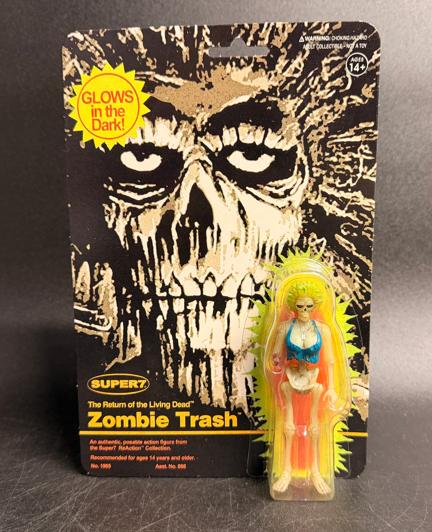 Zombie Trash Super 7 Return Of The Living Dead Glow-In-The-Dark ReAction Figure 2024