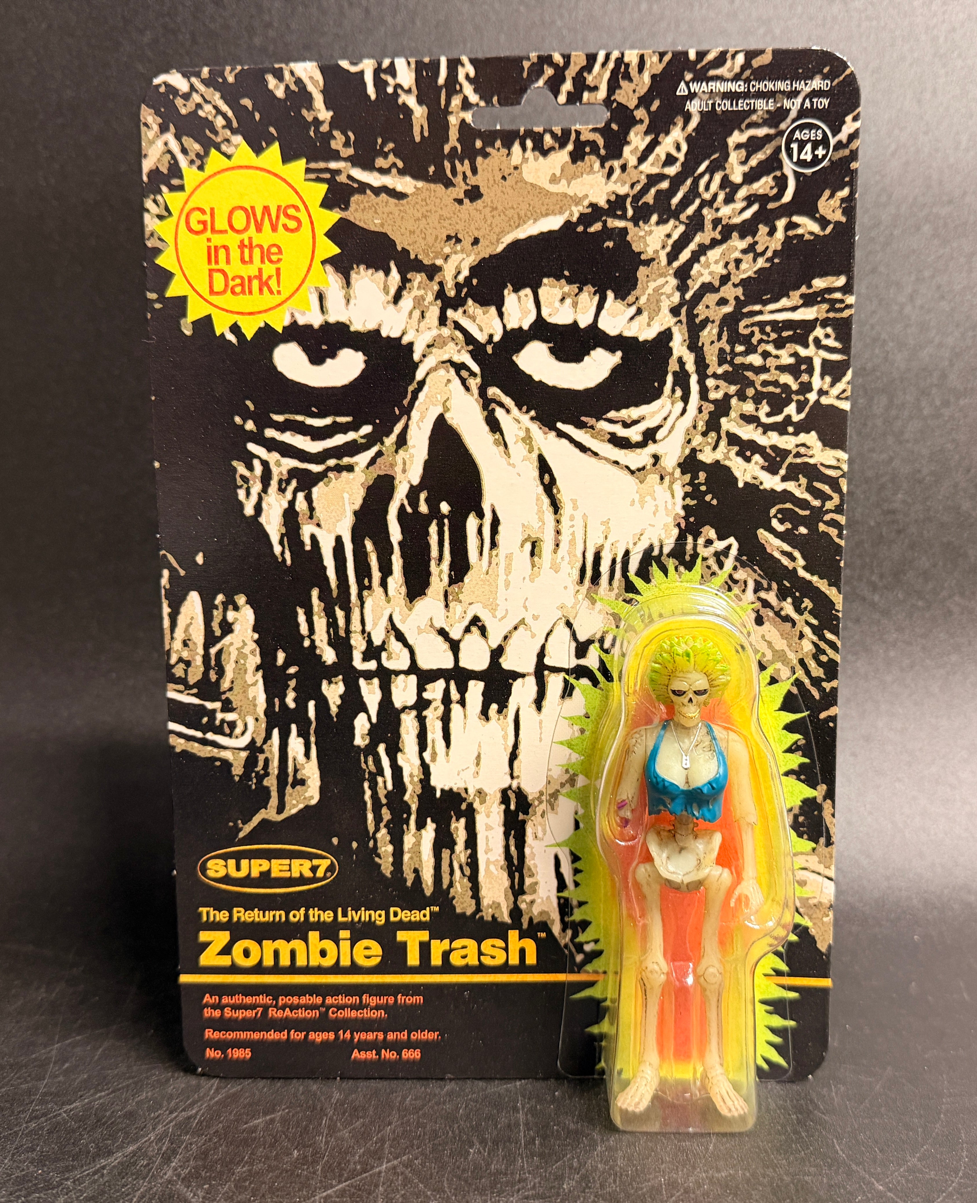 Zombie Trash Super 7 Return Of The Living Dead Glow-In-The-Dark ReAction Figure 2024