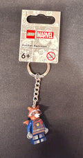Rocket Raccoon Lego minifigure keychain