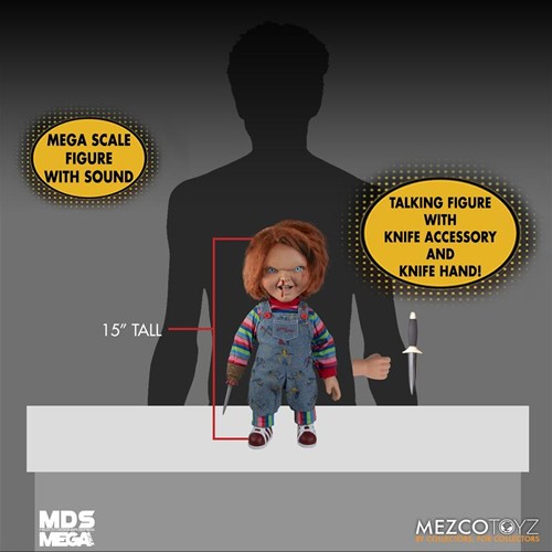 Menacing Chucky Child's Play 2, 15" Mega Scale Talking Doll M.D.S. Figures