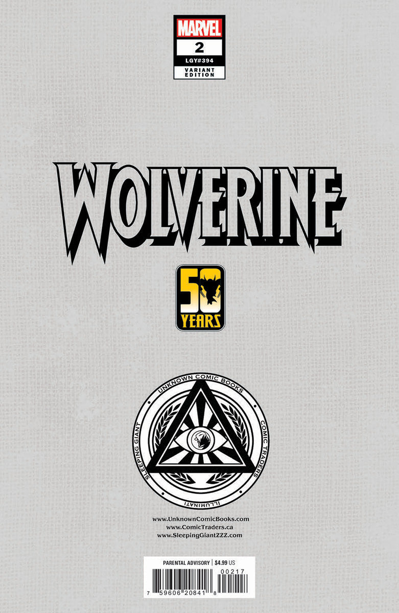 [2 PACK] WOLVERINE #2 UNKNOWN COMICS TYLER KIRKHAM CONNECTING COVER EXCLUSIVE VAR (10/16/2024)