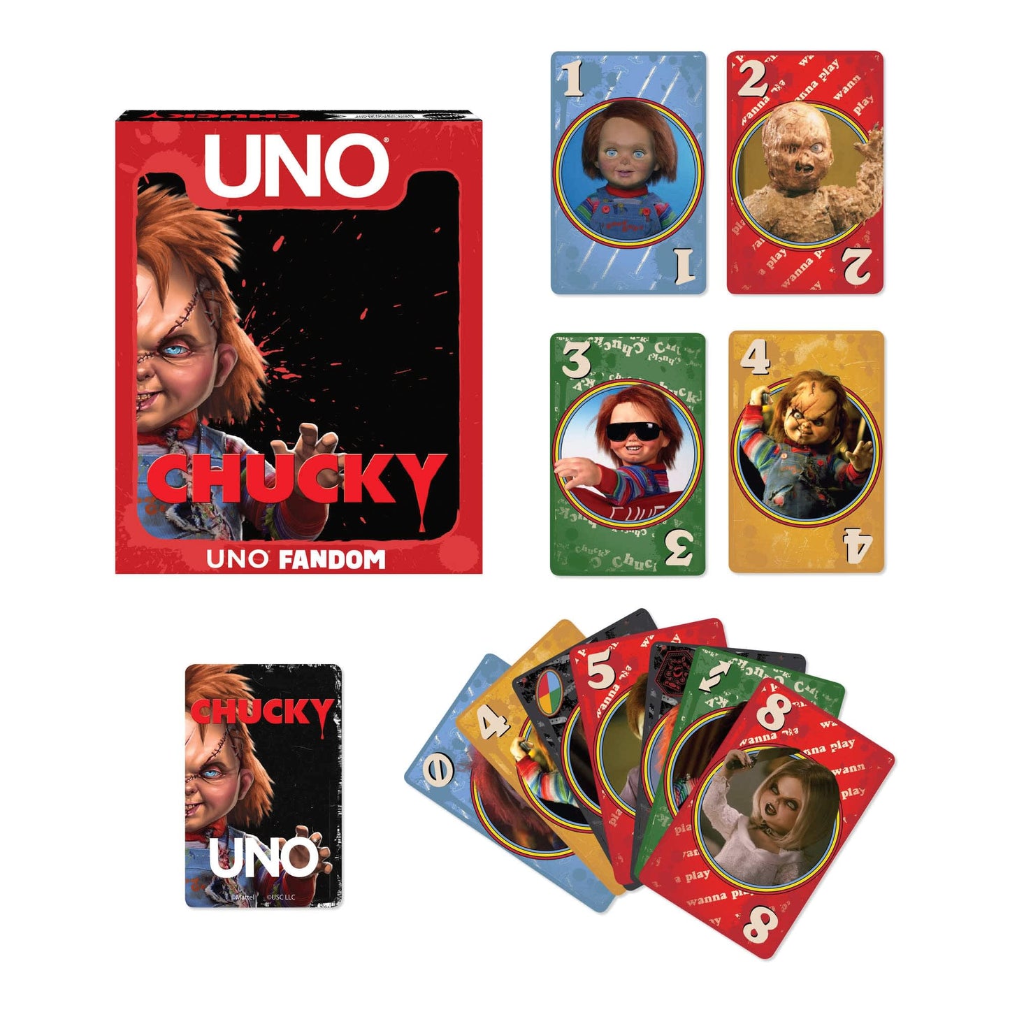 Chucky (Childs Play) Uno Card Set Fandom Mattel