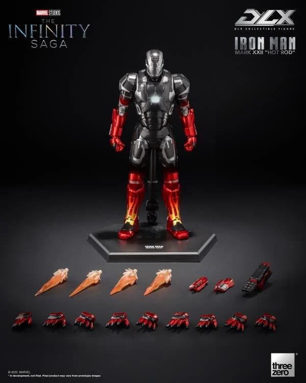 Iron Man Mark XXII Hot Rod 1/12 Scale Iron Man 3 The Infinity Saga DLX Threezero Action Figure