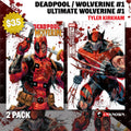 [2 PACK] Deadpool / Wolverine #1 & Ultimate Wolverine #1 Unknown Comics Tyler Kirkham Exclusive BATTLE DAMAGED Var (01/15/2025)