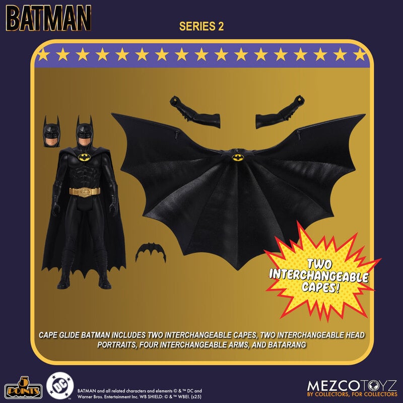 Cape Glide Batman: 1989 Series 2 Action Figure 5 Points Mezco Toyz 2026